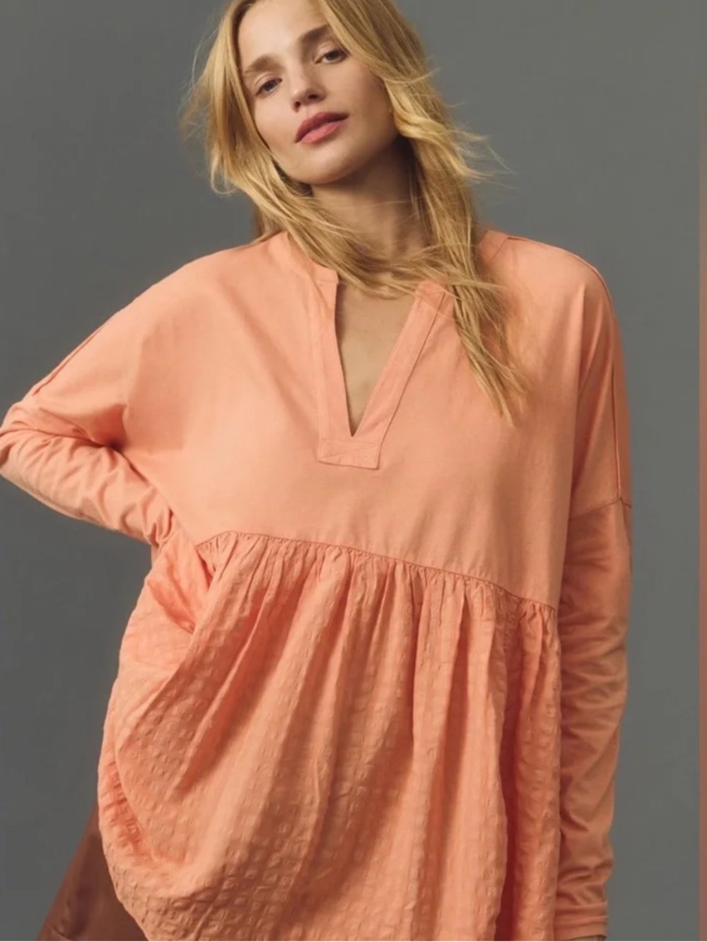 Pilcro Gingham Top in Peach Size Medium NWT